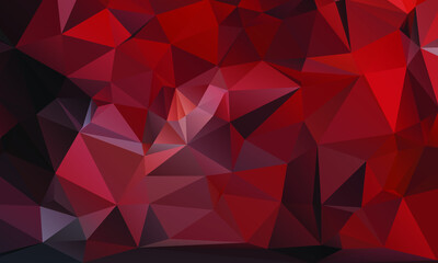 Abstract Red Color Polygon Background Design, Abstract Geometric Origami Style With Gradient