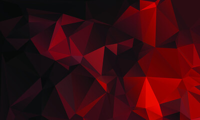 Abstract Red Color Polygon Background Design, Abstract Geometric Origami Style With Gradient