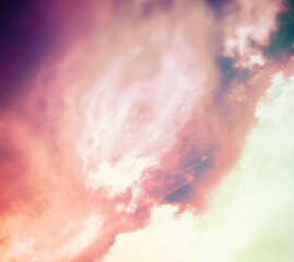 Fototapeta na wymiar Sky landscape with clouds in paste multil colors