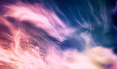 Sky landscape with clouds in paste multil colors