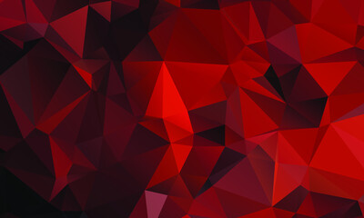 Abstract Red Color Polygon Background Design, Abstract Geometric Origami Style With Gradient