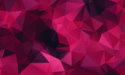 Abstract Red Color Polygon Background Design, Abstract Geometric Origami Style With Gradient