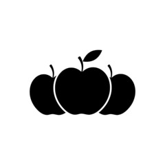 Apple silhouette icon isolated on white background