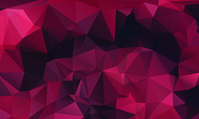 Abstract Red Color Polygon Background Design, Abstract Geometric Origami Style With Gradient