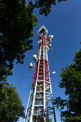Telecommunication tower on the Avala hill. Belgrade, Serbia