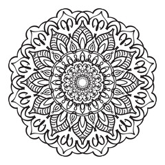 Hand Drawn Indian Mandala In Floral Shap