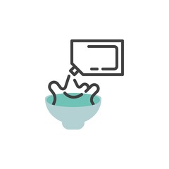 Adding mayo into bow flat icon