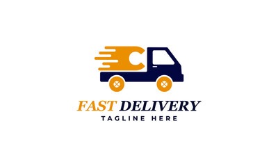 Letter C Fast Delivery Service Logo Vector Design Template. Alphabet C Courier Logo Icon Design. Delivery Express Logo Design