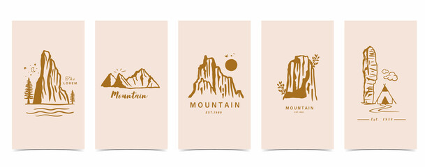 boho background for social media with mountain,natural