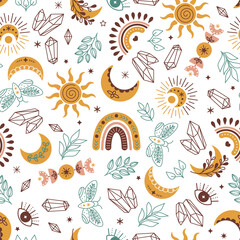 Celestial seamless mystic pattern