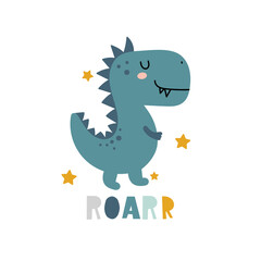 Cute dinosaur cartoon illustration