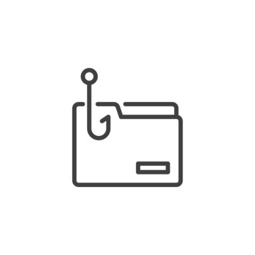 folder being phished, outline style clip art preview