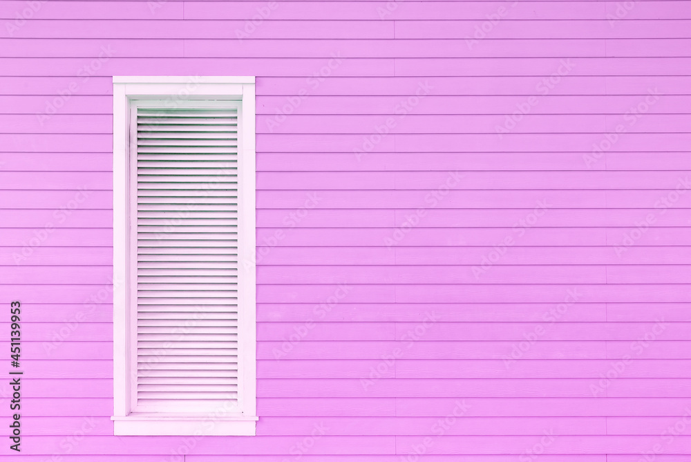 Poster window on wooden wall. building abstract background