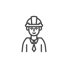 Engineer worker line icon