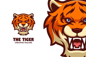 Roaring Tiger Mascot Logo Character