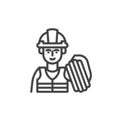 Construction builder line icon