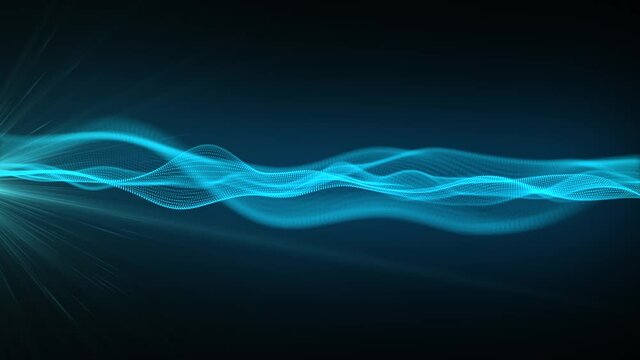 Abstract loopable blue and violet wavy motion background. Concept of futuristic animation.