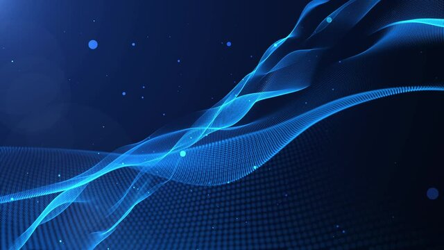 Abstract loopable blue and violet wavy motion background. Concept of futuristic animation.