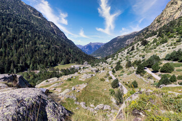 Fototapeta na wymiar Beautiful Pyrenees mountain landscape from Spain, Catalonia.Aiguestortes and Sant Maurici National Park.