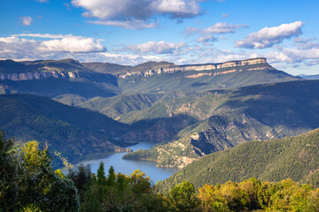 Fototapeta premium Nice valley from Spain, near village Rupit in a sunny day