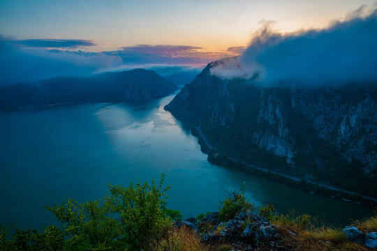 Iron Gates of the Danube River Between Serbia and Romania