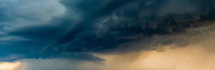 huge storm cloud that causes heavy rainfall-Panorama