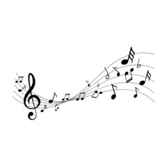 Music icon vector. Notes illustration sign. solfeggio symbol or logo.