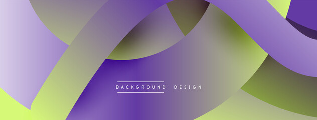 Abstract overlapping lines and circles geometric background with gradient colors
