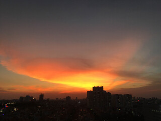 sunset in Ho Chi Minh city
