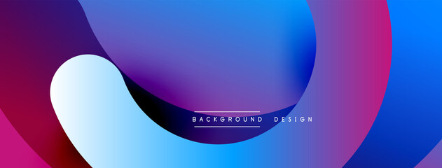Abstract overlapping lines and circles geometric background with gradient colors