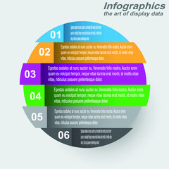 Infographic display  template. Idea to display information, ranked and statistics.