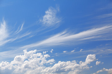 Generic cirrus clouds . Morning beautiful sky 