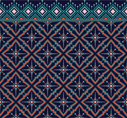 Ethnic fabric texture pattern Abstract Geometric Vector Aztec oriental illustration retro embroidery repeating 
