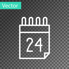 White line Independence day of Ukraine celebration on August 24 icon isolated on transparent background. Vector