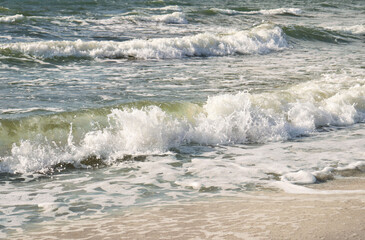 Sea waves. Great waves on the beach. 