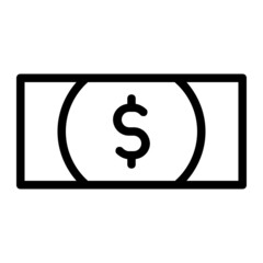 Dollar Banknote or Paper Money Icon