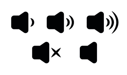 Volume icons set, Sound volume sign. Control volume elements
