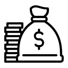 Dollar Money Sack Bag Icon