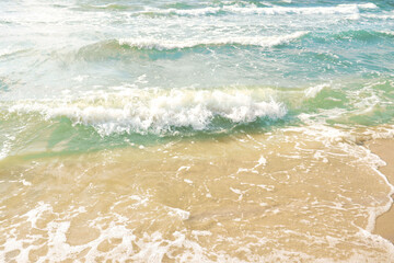 Summer vacation. Beautiful landscapes. Blue sea wave.