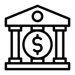 Bank Icon with Dollar Symbol