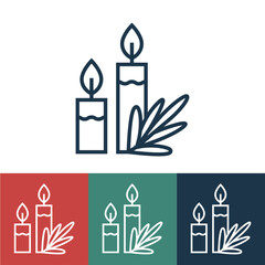 Linear vector icon with candles