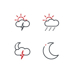 weather set icon, isolated weather set sign icon, vector illustration