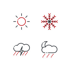 weather set icon, isolated weather set sign icon, vector illustration