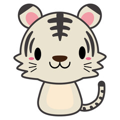 動物 イラスト ホワイトタイガー 04