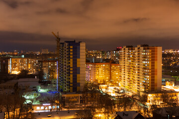 Fototapeta na wymiar night streets of the city of Izhevsk