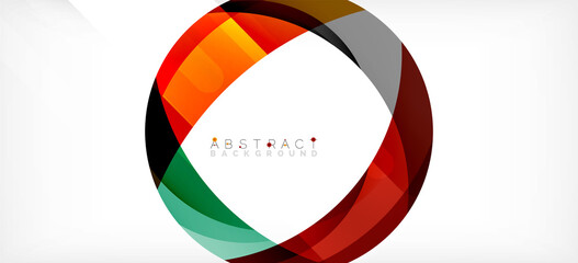 Fototapeta premium Color circle shapes, minimal geometric background. Trendy dynamic composition. Vector Illustration For Wallpaper, Banner, Background, Landing Page