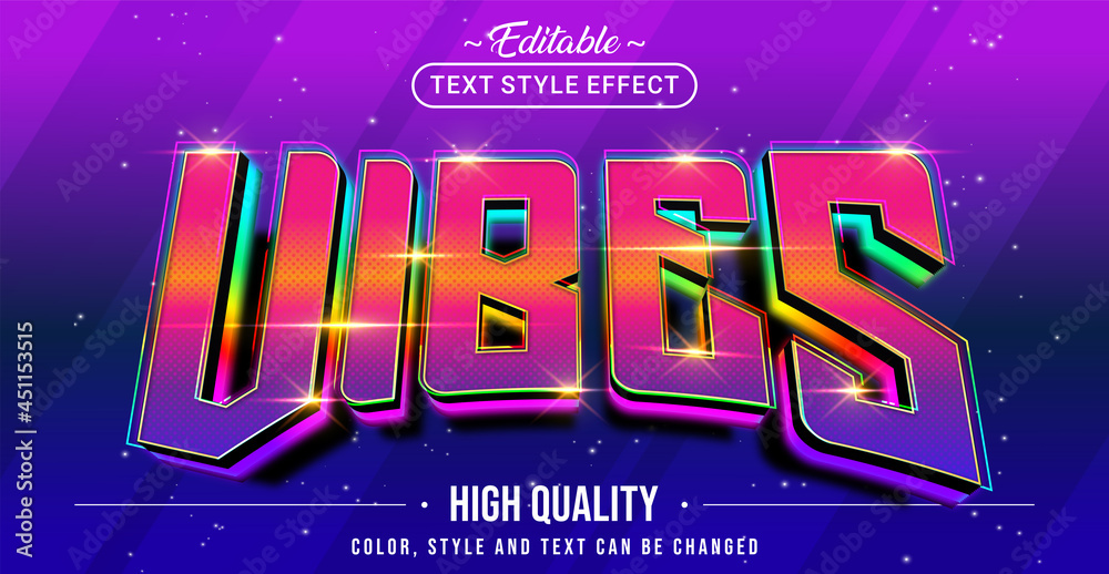 Poster Editable text style effect - Vibes text style theme.