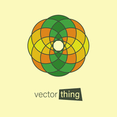 Vector flat design decorative abstract element. Circle shapes that come together as a cute emblem of anything you want like bstract colorful globe