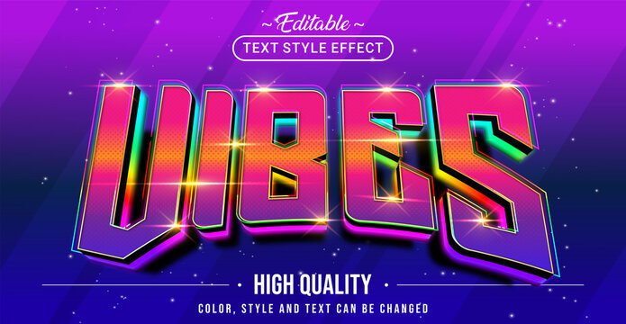 Editable text style effect - Vibes text style theme.