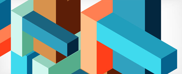 Abstract background. 3d cubes, cubic elements and blocks. Techno or business concept for wallpaper, banner, background, landing page